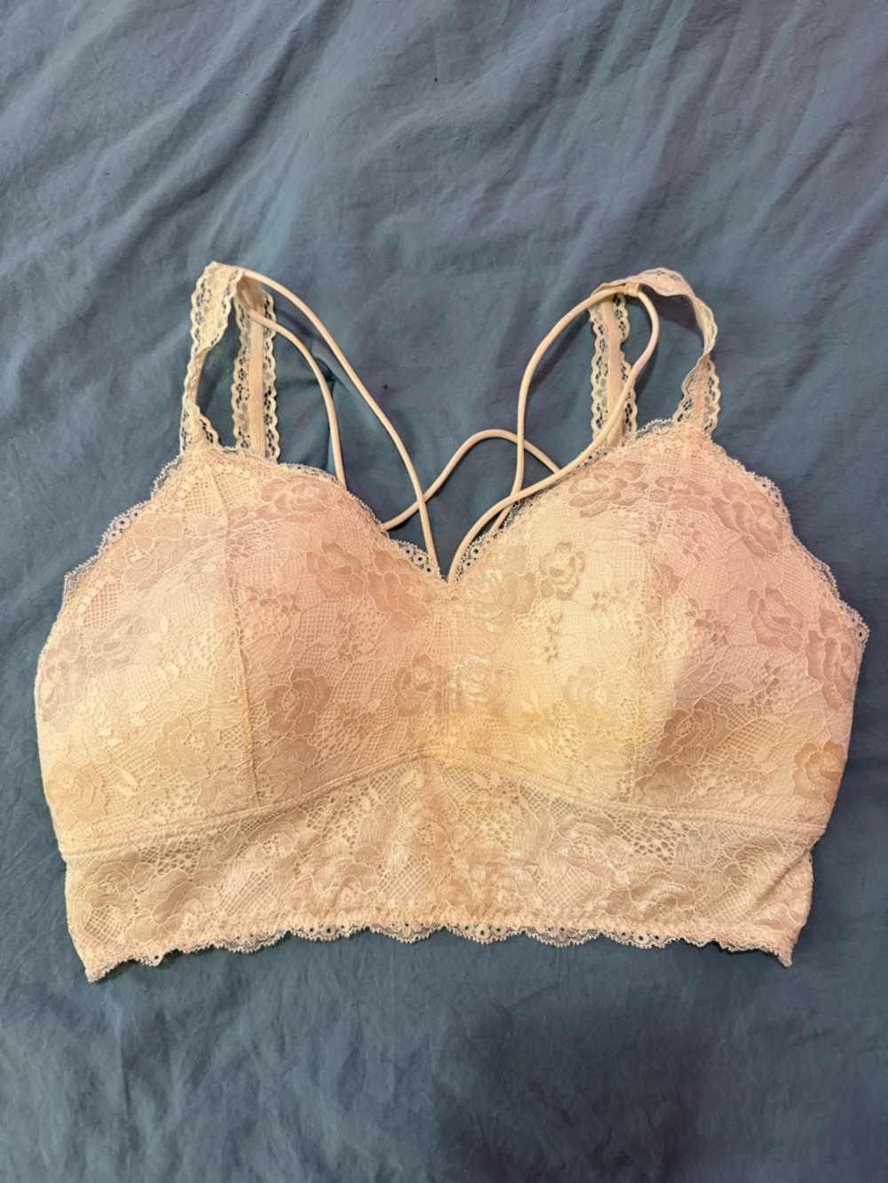 BKE Lace Bralette in Light Peach